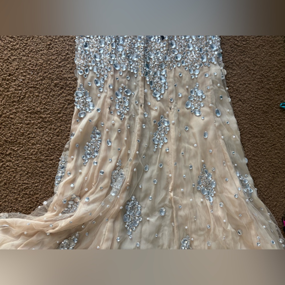 Jovani Sparkling Strapless Gown with Slit - Picture 13 of 16